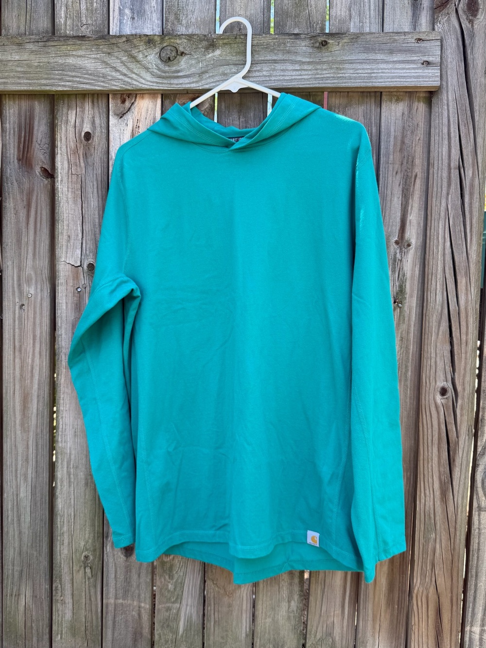 Men’s Carhartt Force Teal Hooded Long Sleeve Lightweight Relaxed fit Pullover